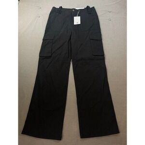 Refuge Black L Cargo Pants‎ Wide Leg Utility Pockets Casual Y2K 32x32 NWT